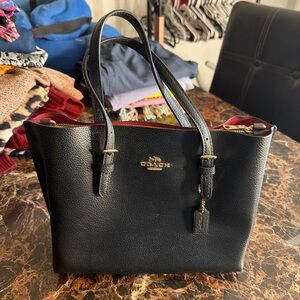 Coach Black Pebbled Leather Tote